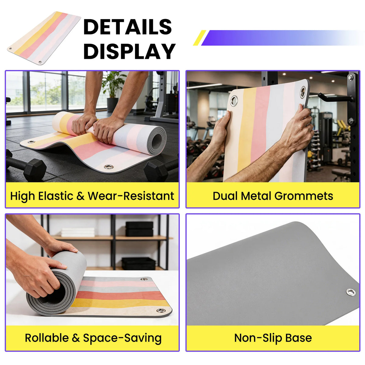 Hanging Foldable Fitness Exercise Mat For Yoga And Home Workouts