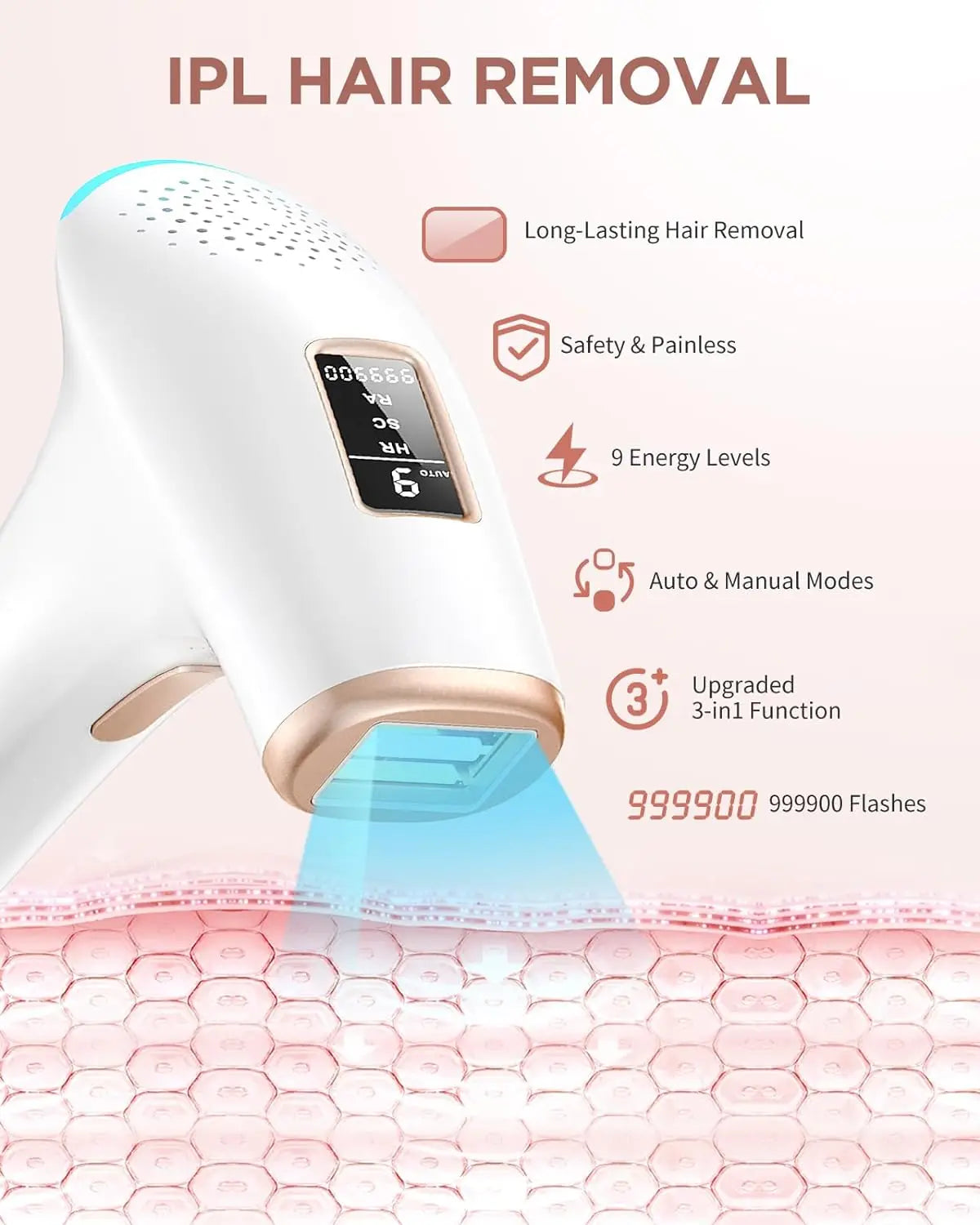 JOOYEE IPL Hair Removal Device Safe Permanent Painless Epilator