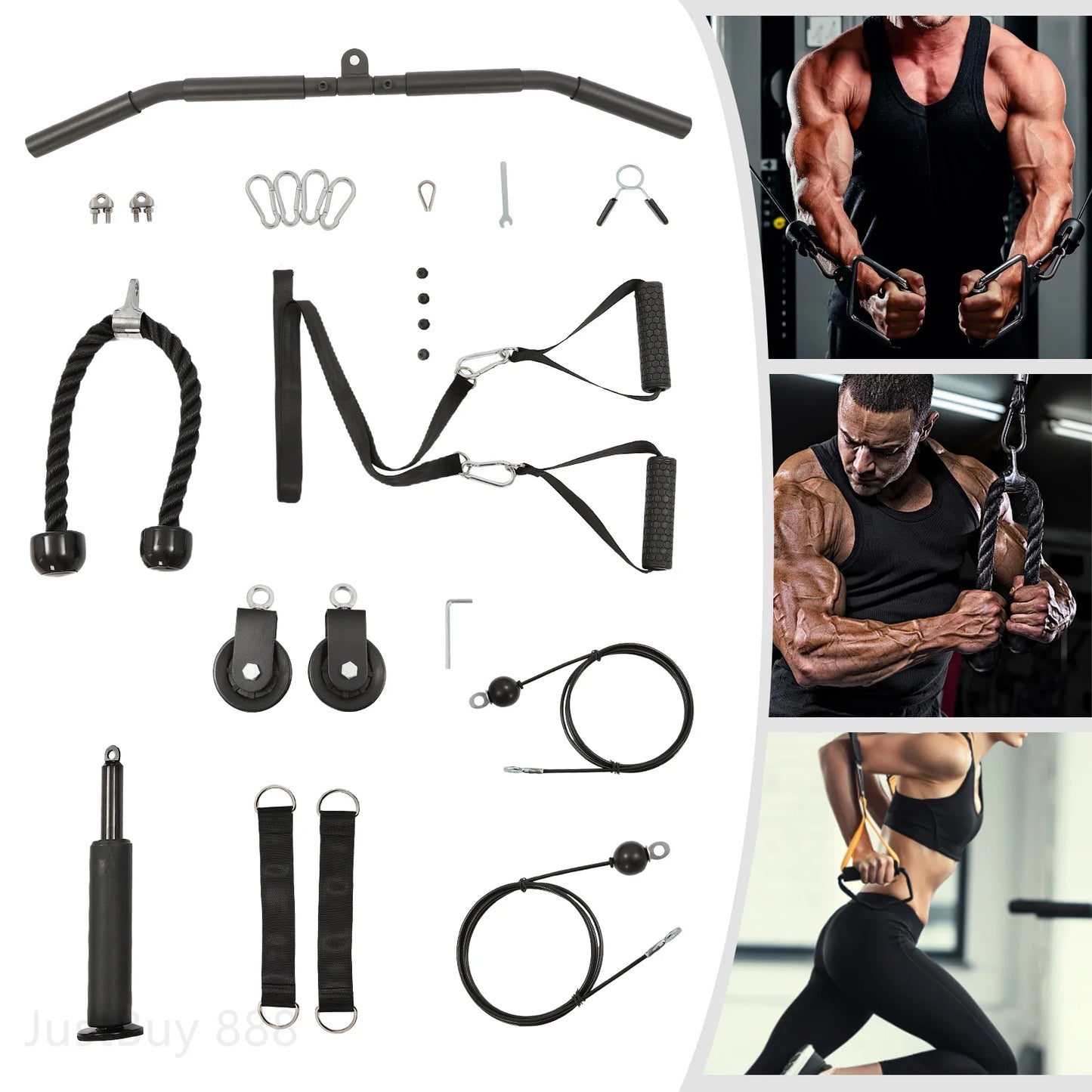 Cable Weight Pulley System For Home Gym Strength Training Equipment