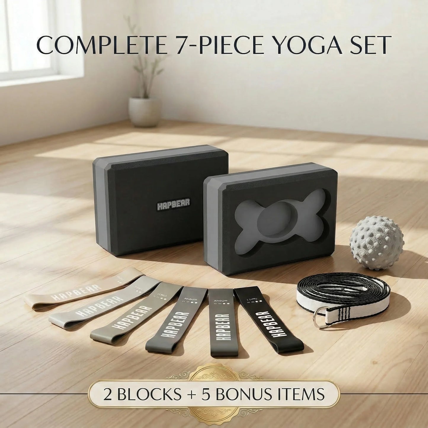 HAPBEAR Yoga Blocks Two Pack High Density EVA Foam
