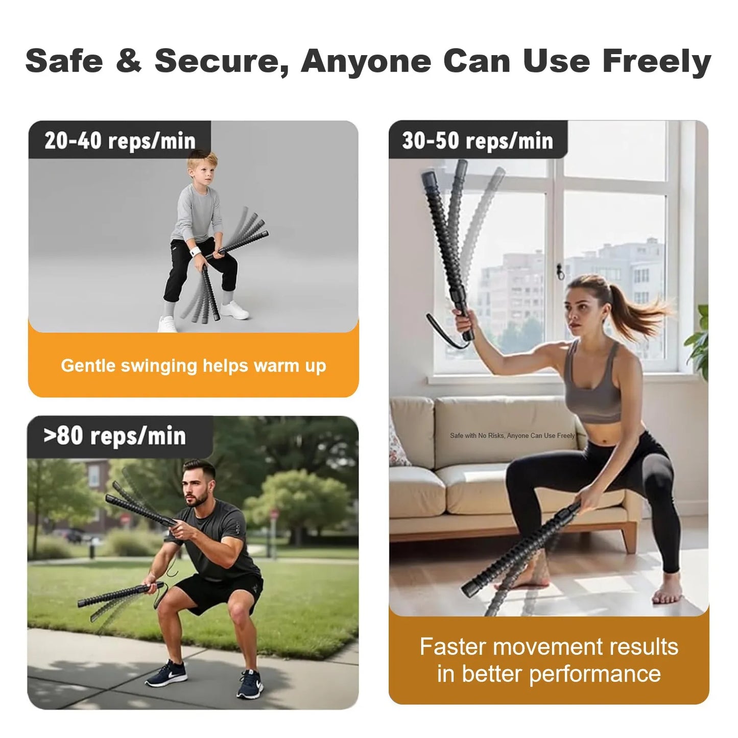 Upgraded Rubber Coated Ropeless Battle Rope For Full Body Workout