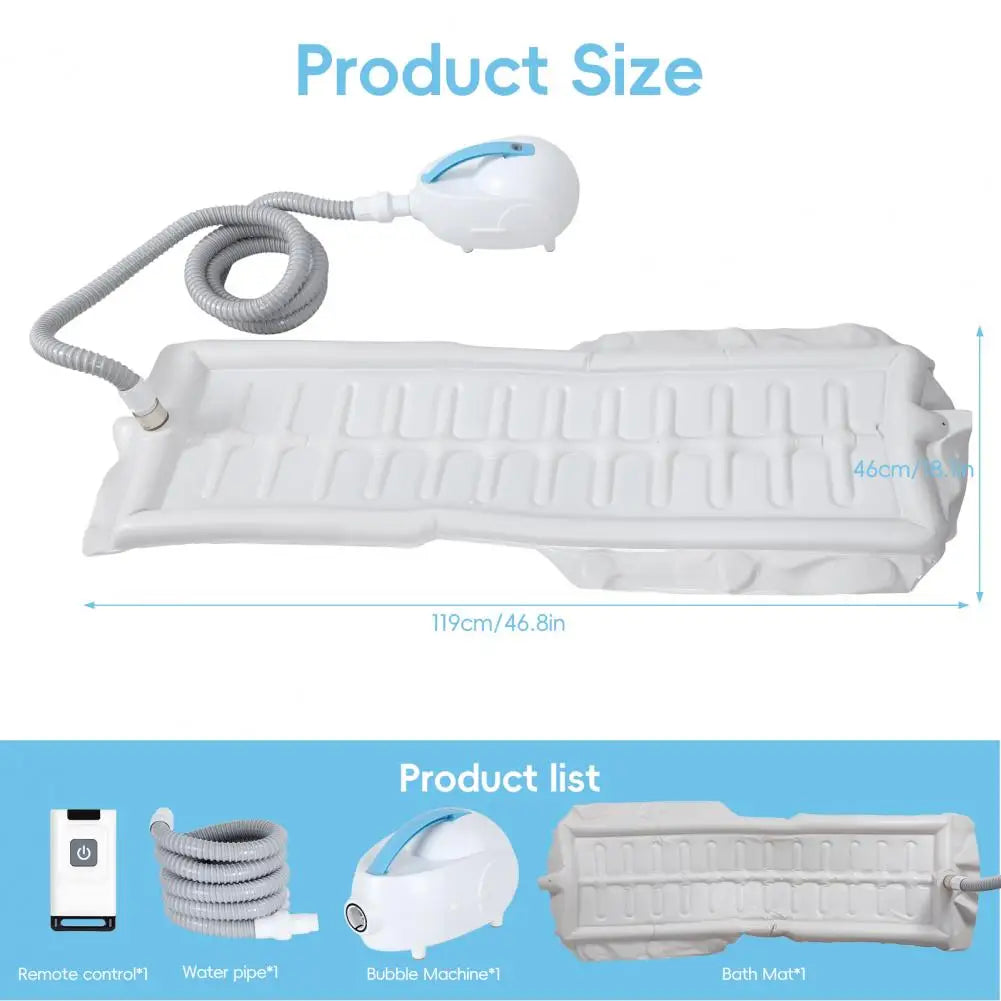 Non-Slip Bubble Bath Mat With Suction Cups And Remote Control