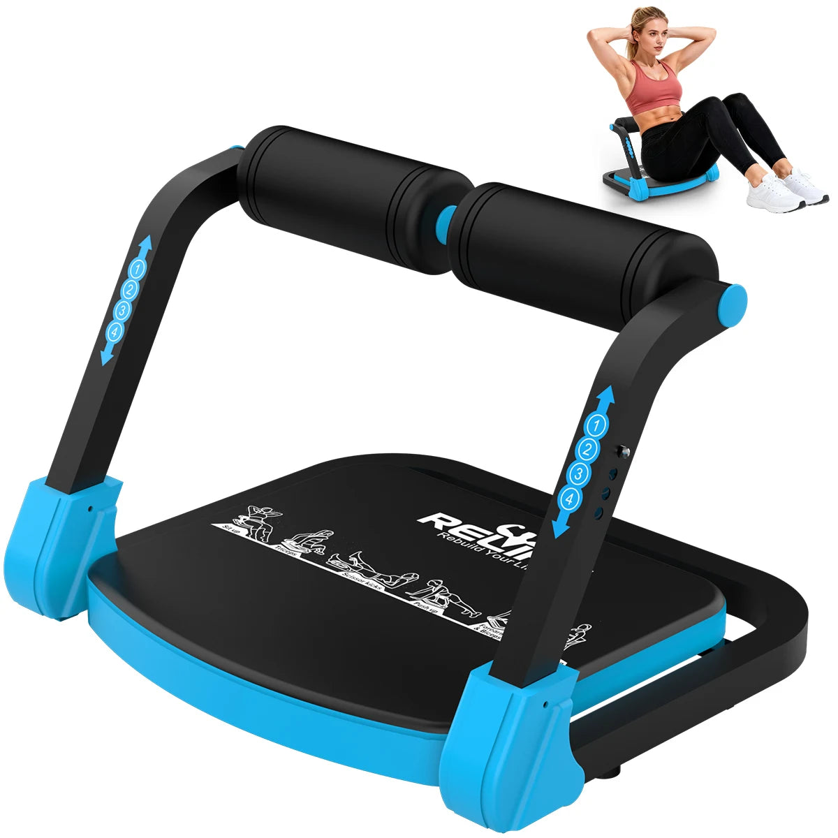 Relife Adjustable Core Training Machine For Sit Ups And Home Gym