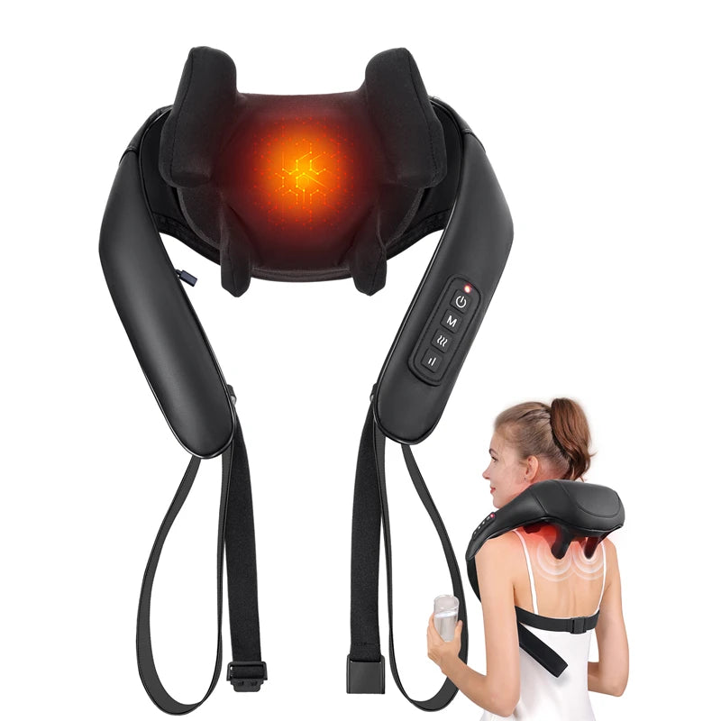Masgre Shiatsu Back Neck Massager Cordless With Heat 3D Kneading