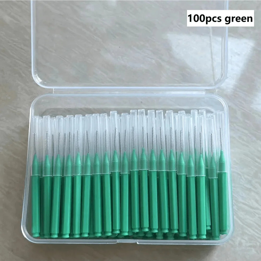 Interdental Brushes 100Pcs Box For Orthodontic Dental Care