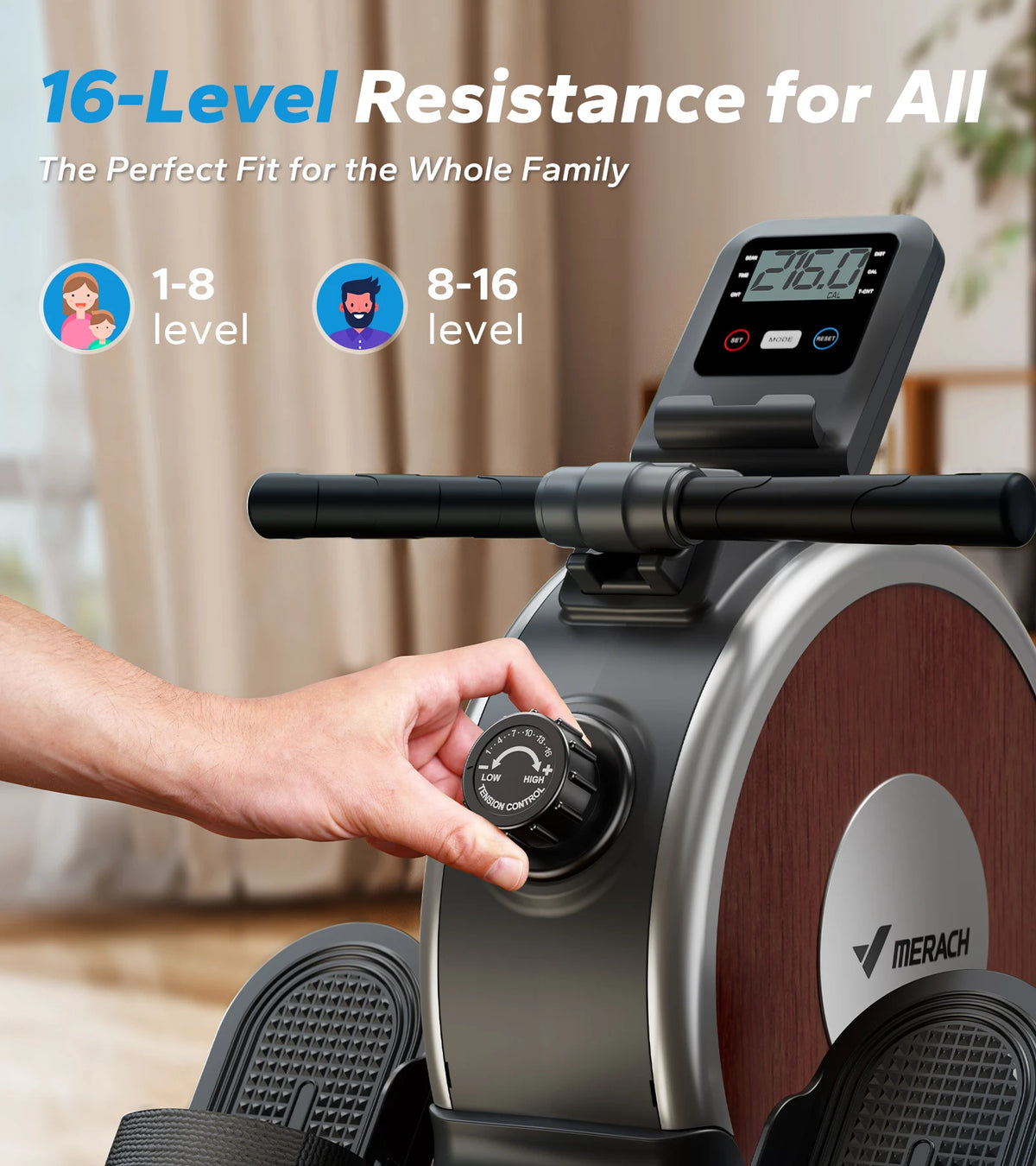 MERACH Magnetic Rowing Machine With Quiet Resistance for Home Use