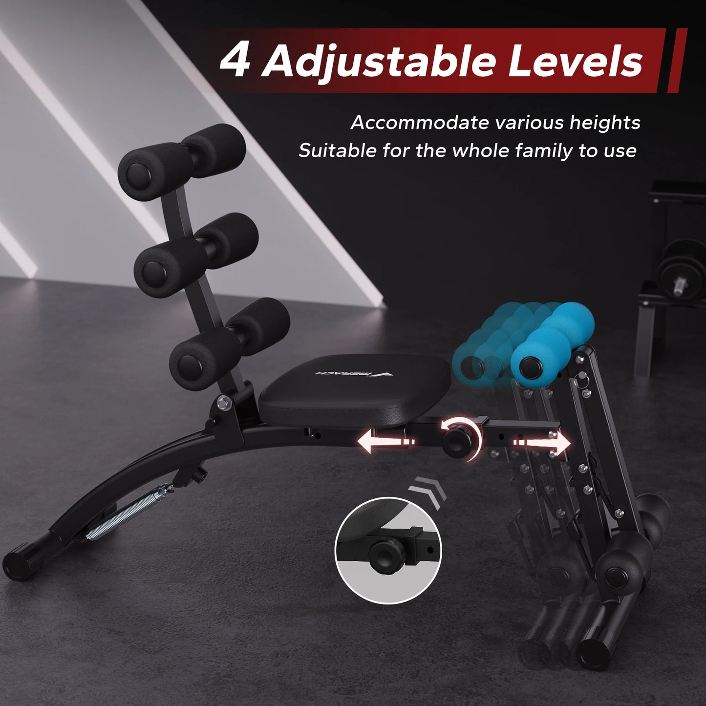 MERACH Ab Machine Multi Functional Adjustable Sit Up Bench