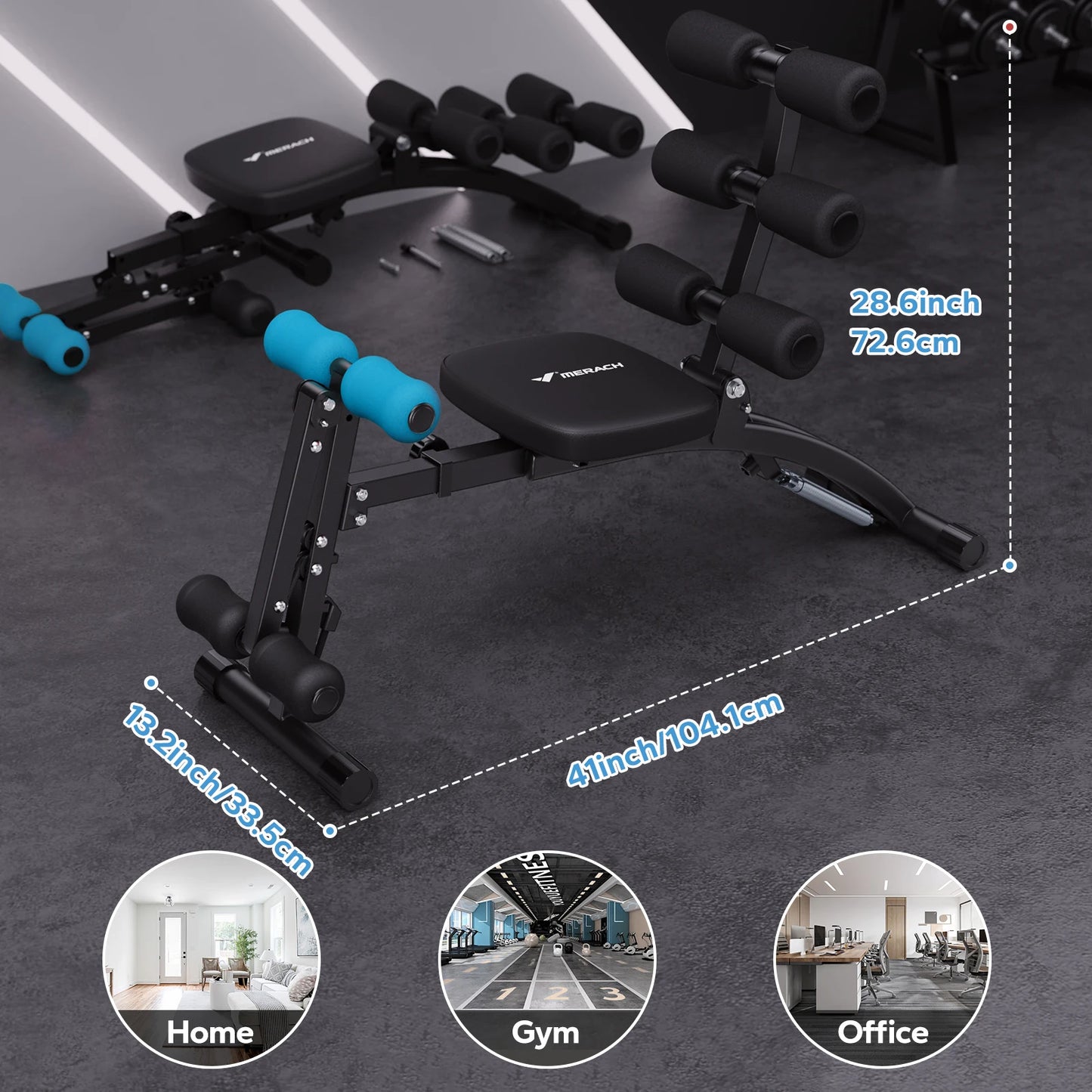MERACH Ab Machine Multi Functional Adjustable Sit Up Bench
