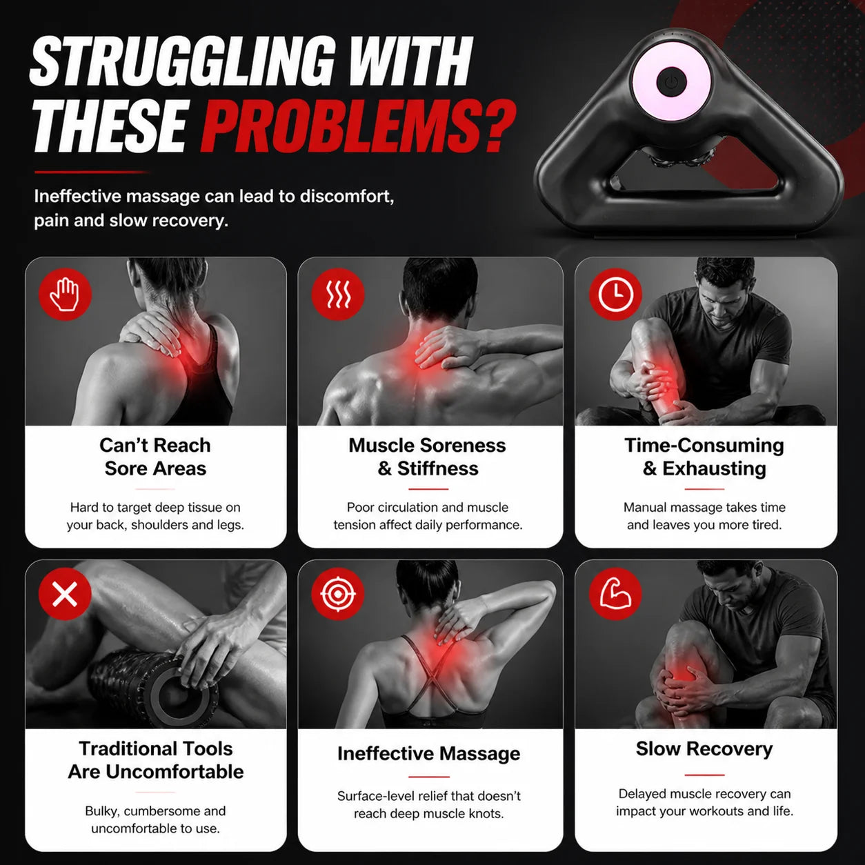 Triangle Roller Massage For Shoulders Back And Legs