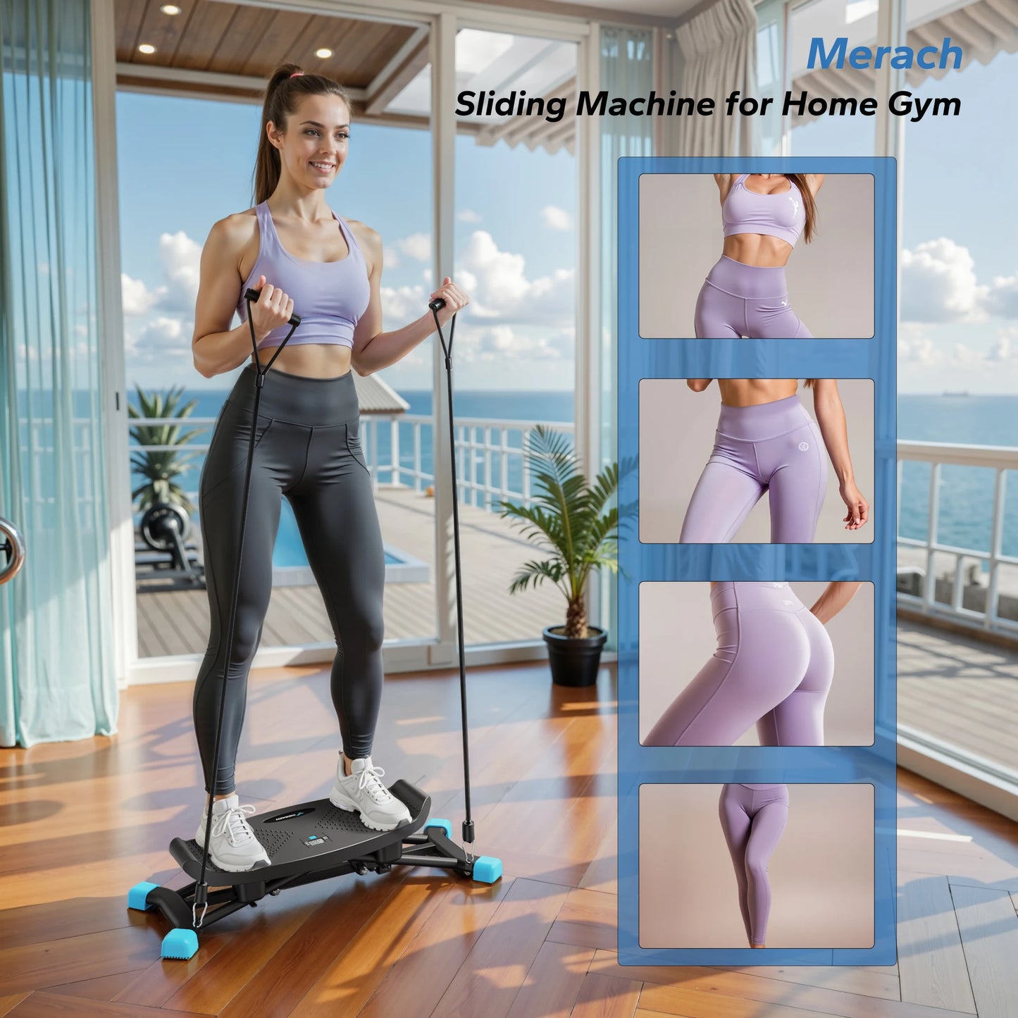 MERACH Ski Machine Simulated Ski Trainer Cardio Workout Equipment
