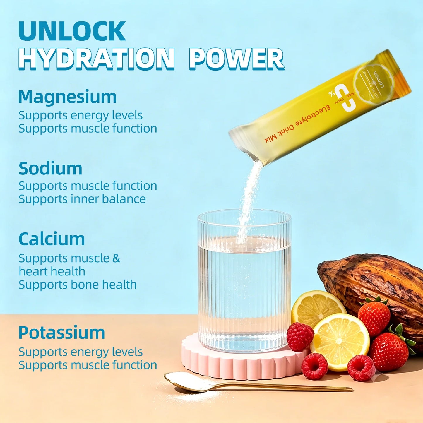 Beworths Electrolyte Powder Sugar Free Hydration For Endurance