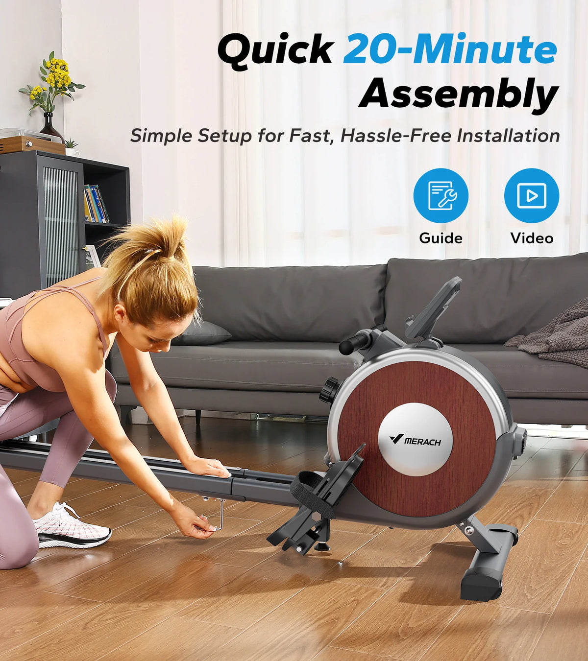 MERACH Magnetic Rowing Machine With Quiet Resistance for Home Use