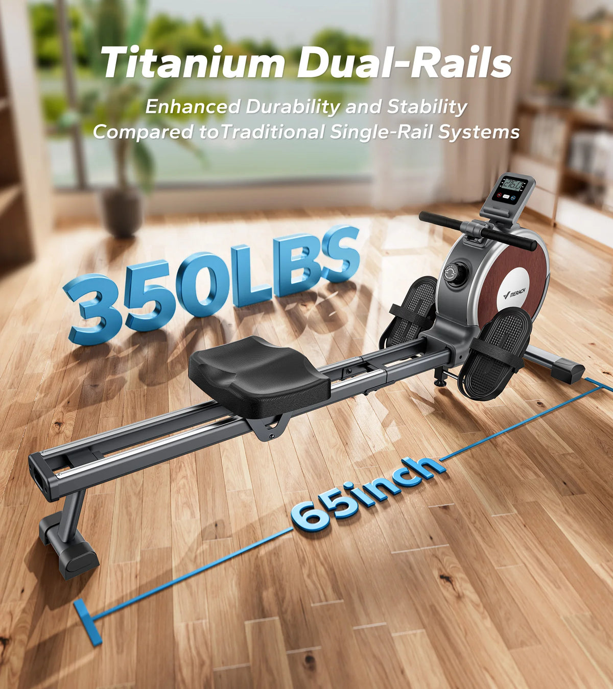 MERACH Magnetic Rowing Machine With Quiet Resistance for Home Use