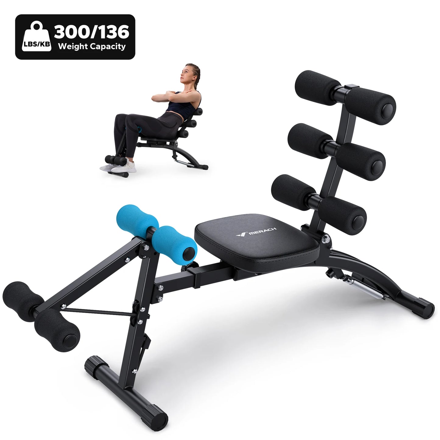 MERACH Ab Machine Multi Functional Adjustable Sit Up Bench