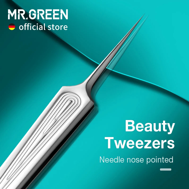 MR.GREEN Ingrown Hair Tweezers With Needle Nose Pointed Tips