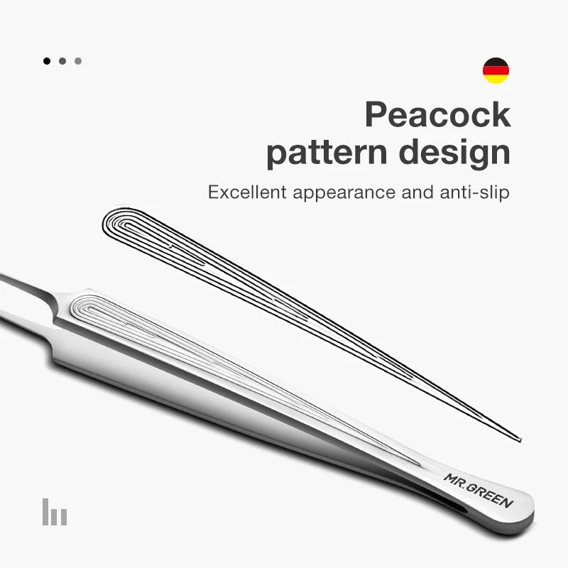 MR.GREEN Ingrown Hair Tweezers With Needle Nose Pointed Tips