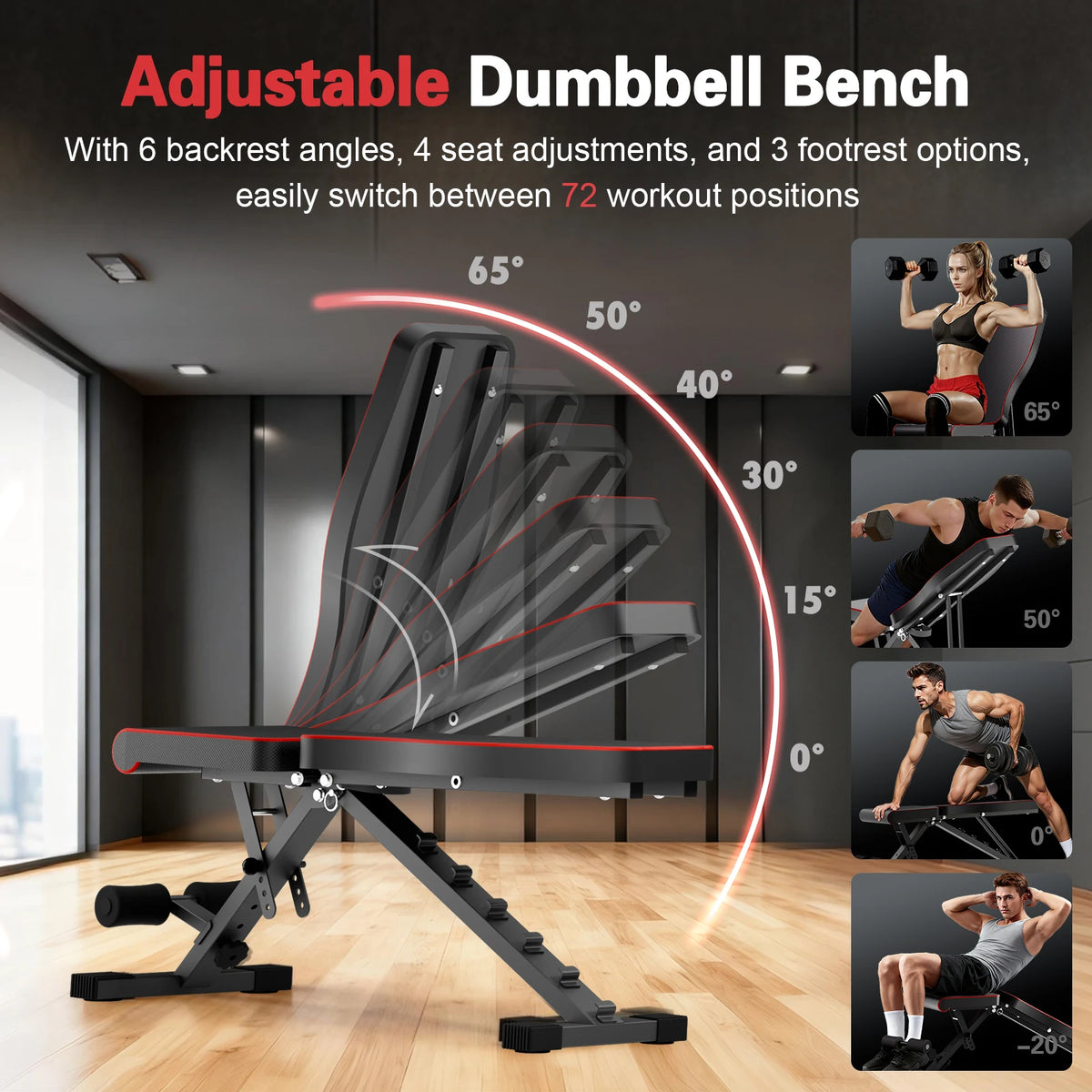 Adjustable Foldable Dumbbell Weight Bench For Full Body Workouts