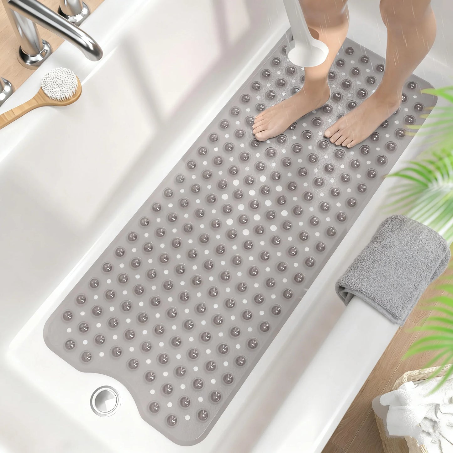 Extra Long Bathtub Mat Non Slip With Suction Cups Massage