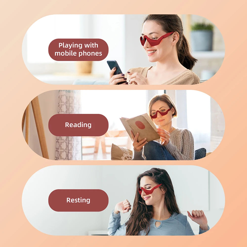 Foreverlily Red Eye Massager Glasses For Under Eye Fatigue Relief