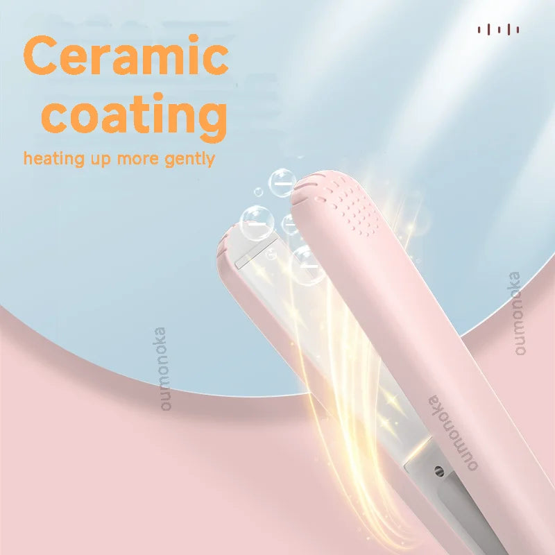 Oumonoka Mini Hair Straightener And Curling Iron Ceramic Styler