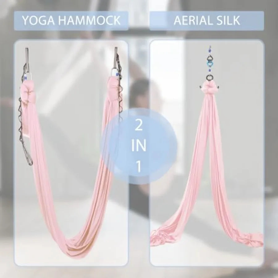 Aerial Yoga Swing Set With Hardware For Fitness And Exercise