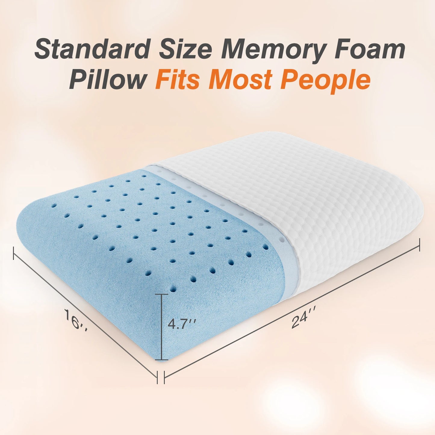 MCQ Memory Foam Neck Pillow With Ventilated Washable Cover