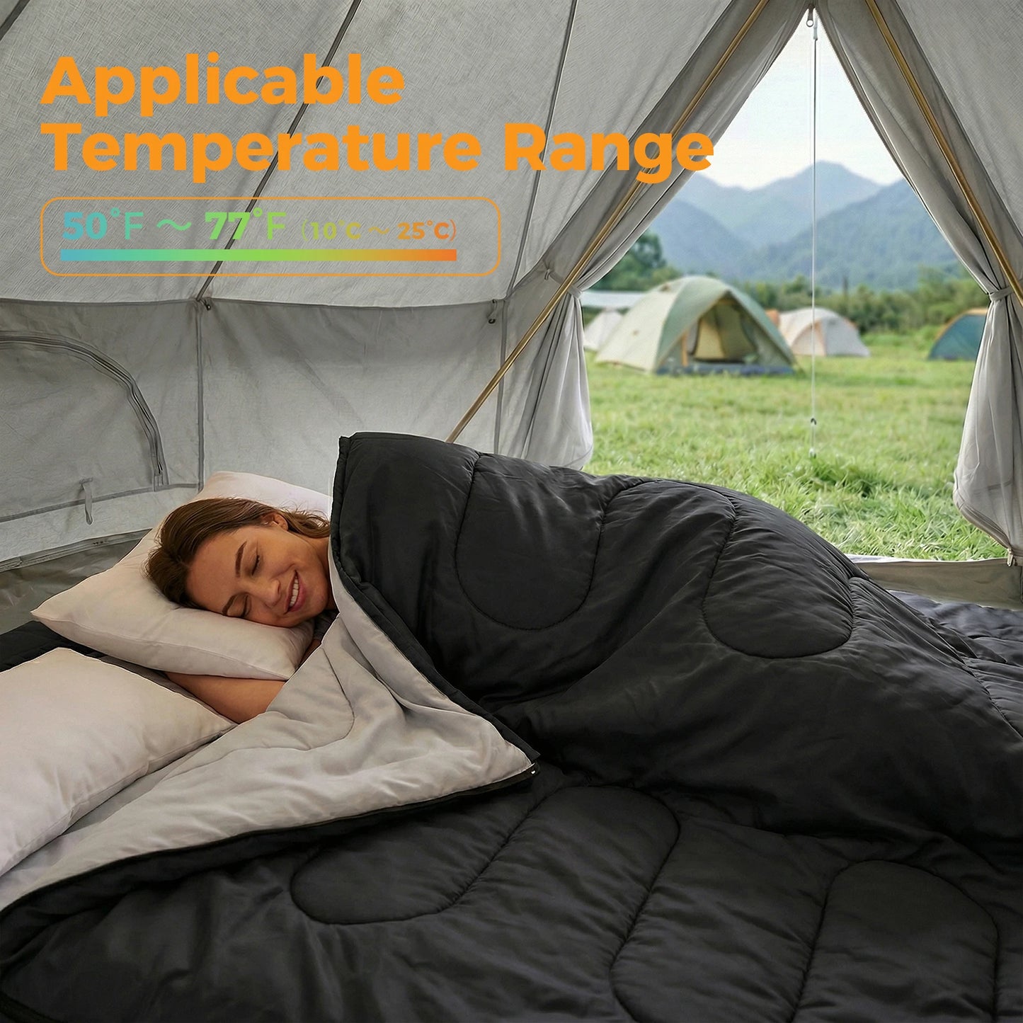 JHK Sleeping Bag With Pillow Lightweight Three Season