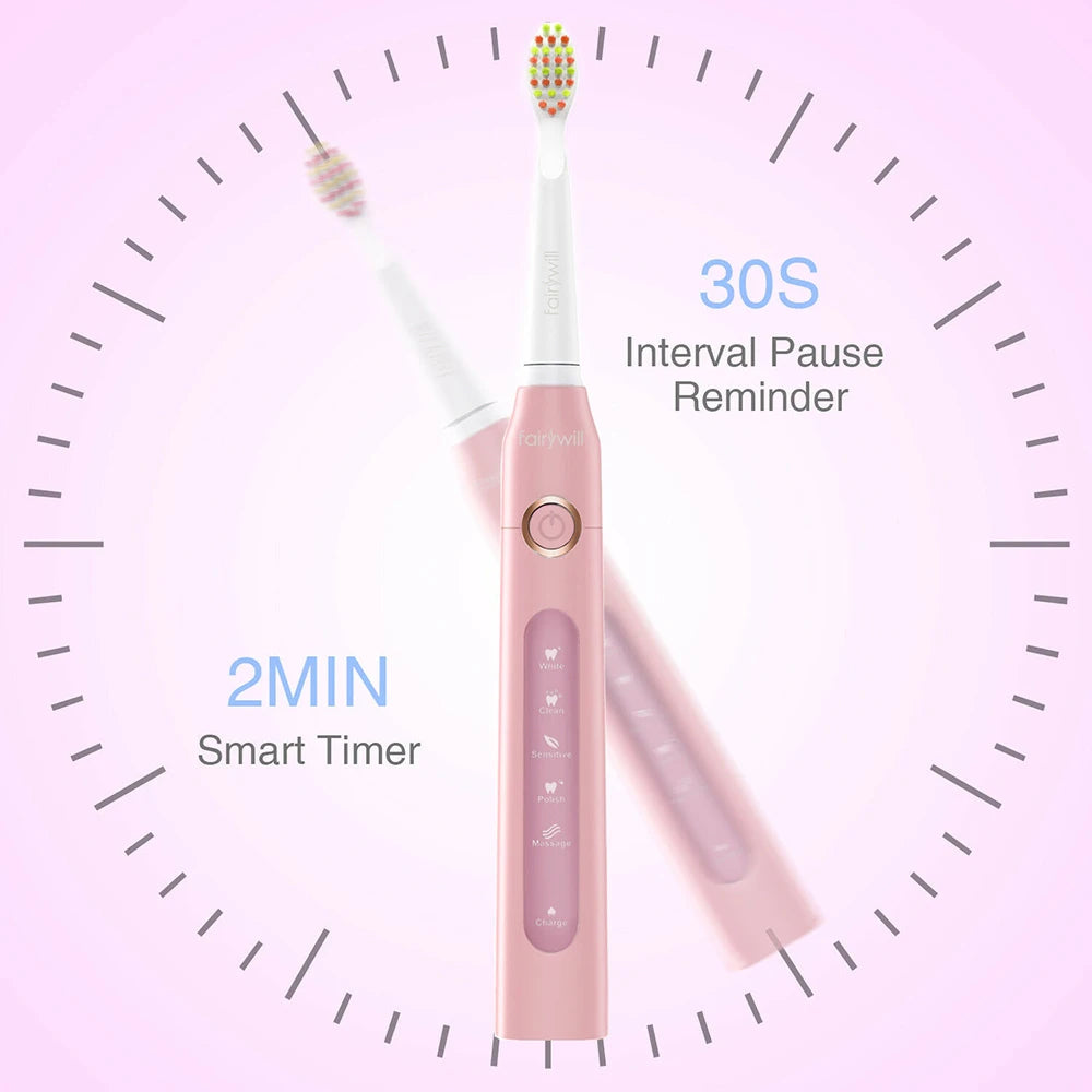 Fairywill FW507 Sonic Electric Toothbrush With 5 Modes USB Charge