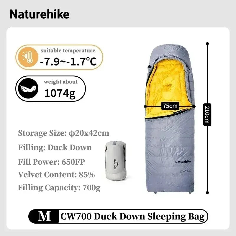 Naturehike CW700 Ultralight Down Sleeping Bag For Adults Outdoor Winter