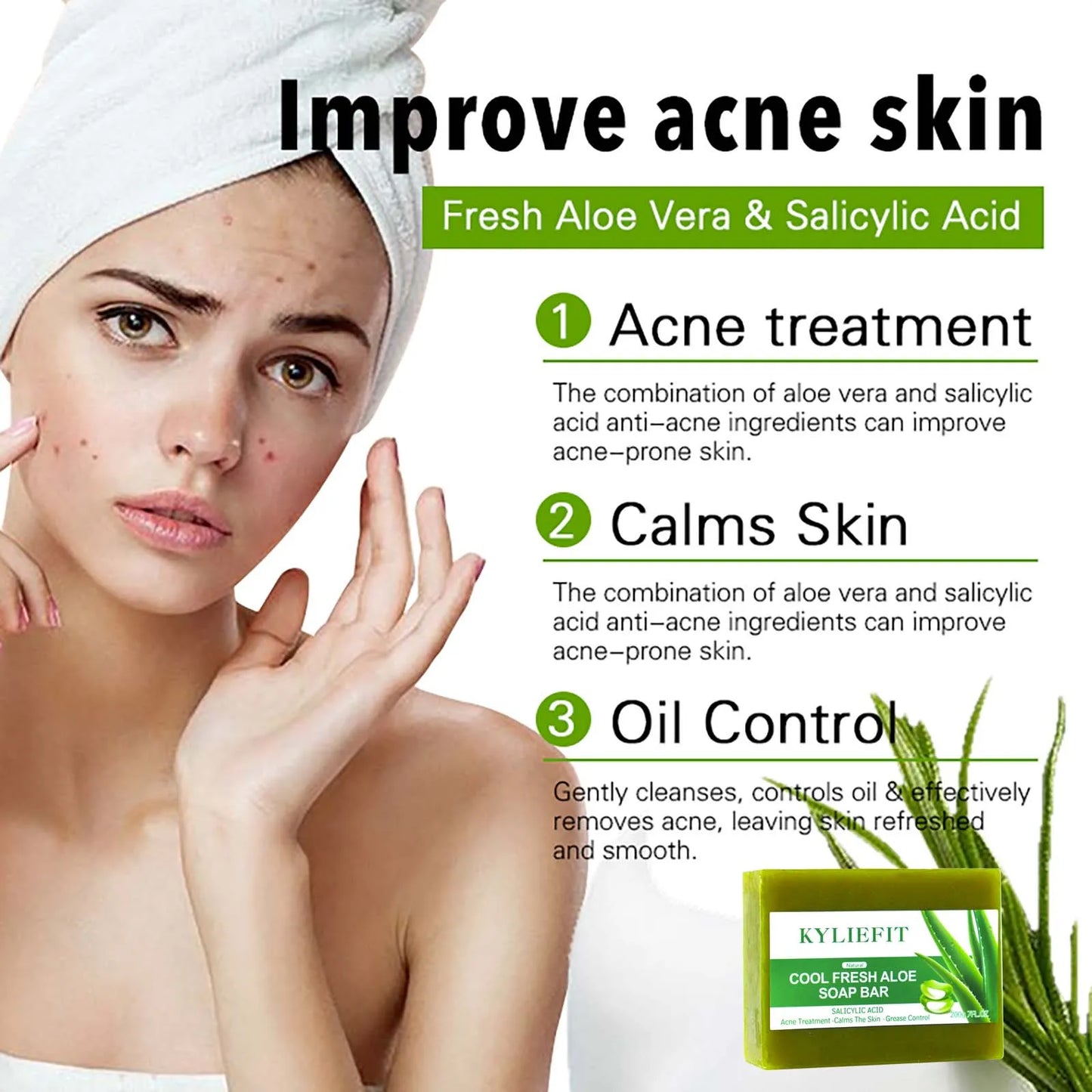 AILKE Aloe Vera Whitening Soap For Clear Skin And Radiance