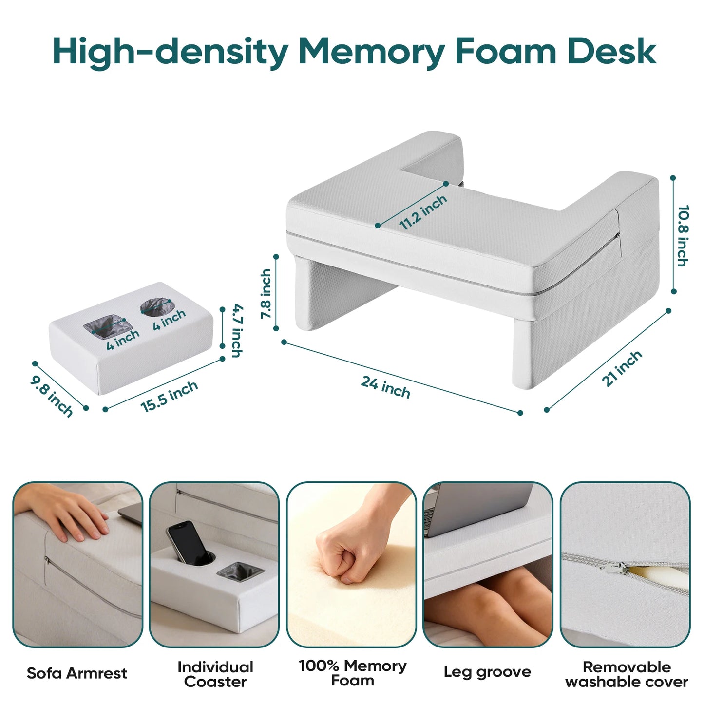 JHK Memory Foam Reading Pillow Ergonomic Neck Support