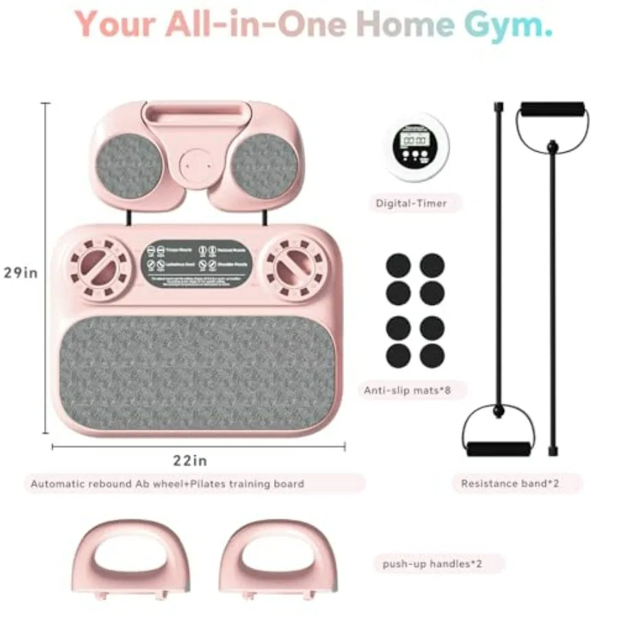 6-In-1 Foldable Pilates Reformer Board For Home Strength Training