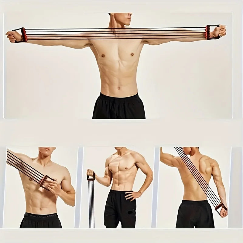 NOVELTY MOON 5 Tube Chest Expander With Adjustable Resistance