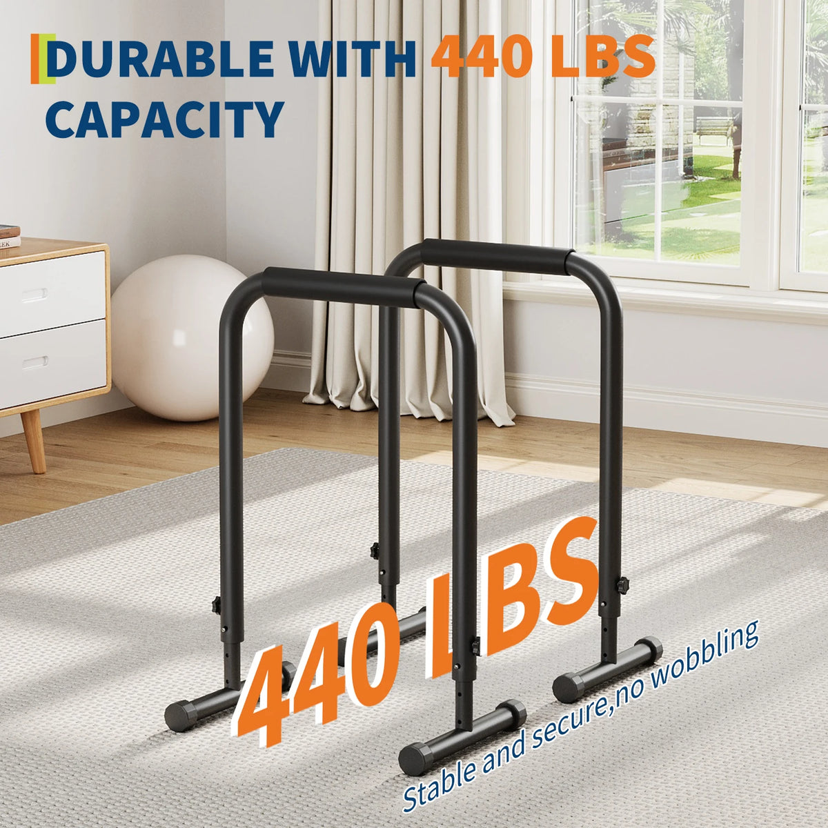 Adjustable Dip Bars Heavy Duty Portable Strength Training Station