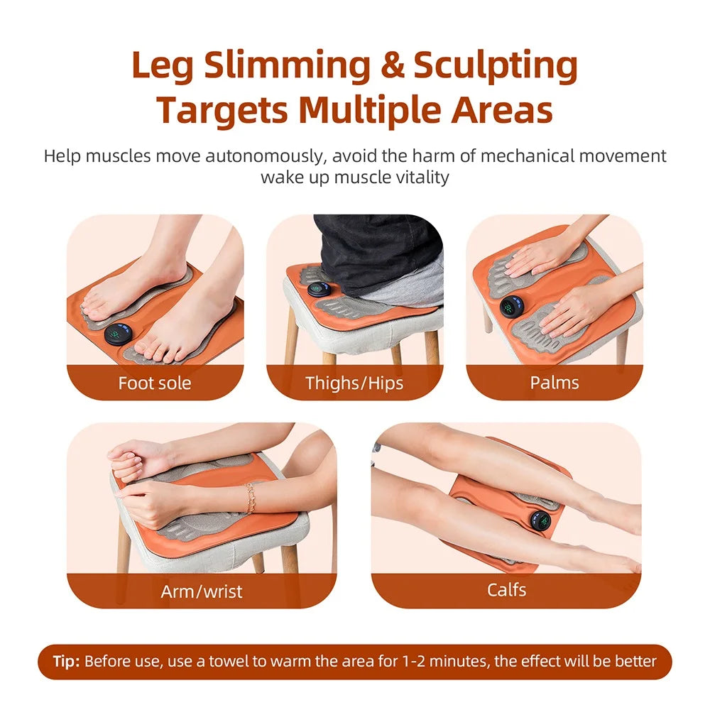 Foreverlily Rechargeable EMS Foot Massager Pad With Remote Control