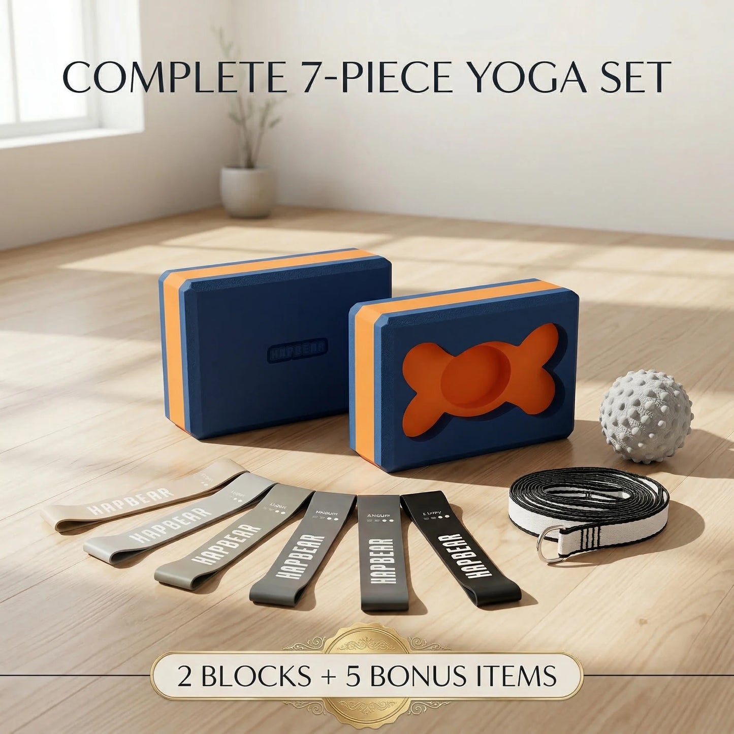 HAPBEAR Yoga Blocks Two Pack High Density EVA Foam