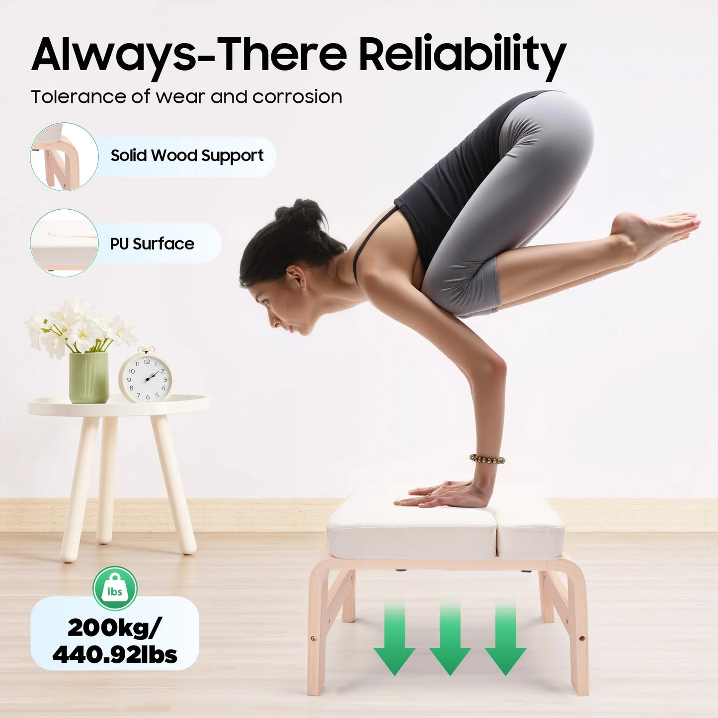Yoga Headstand Bench Inversion Stool For Home Gym 440lbs Capacity