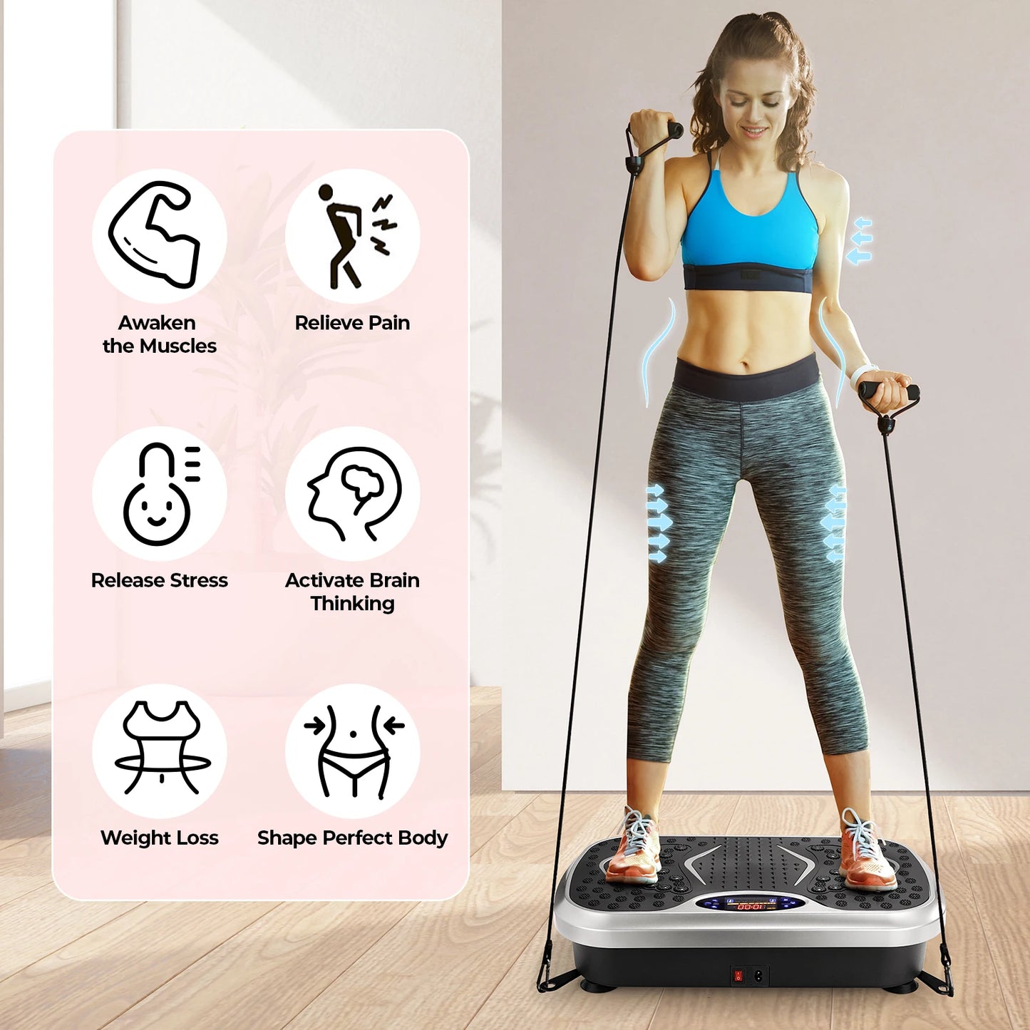 Vibration Plate Exercise Machine 3D Whole Body Workout Home Fitness