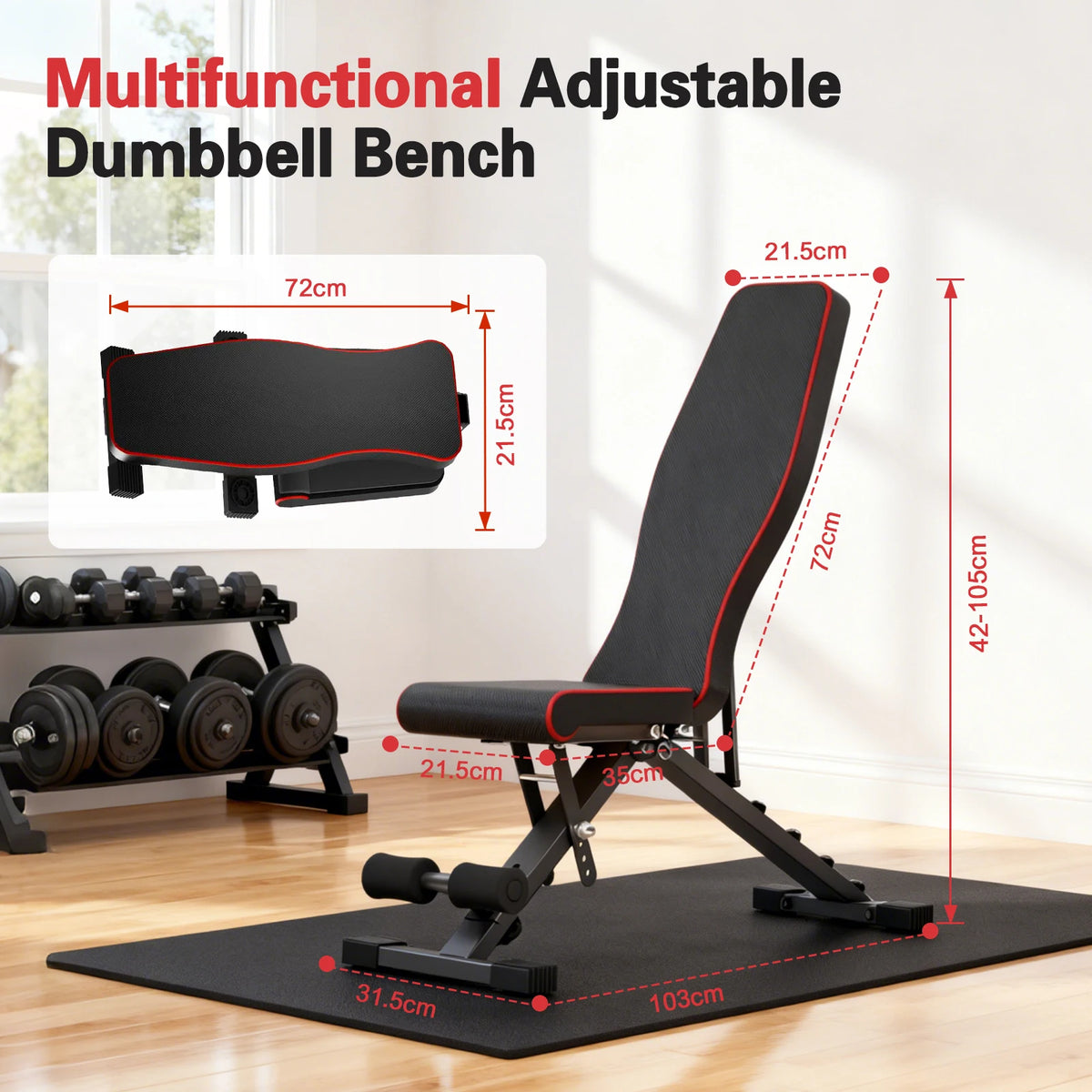 Adjustable Foldable Dumbbell Weight Bench For Full Body Workouts