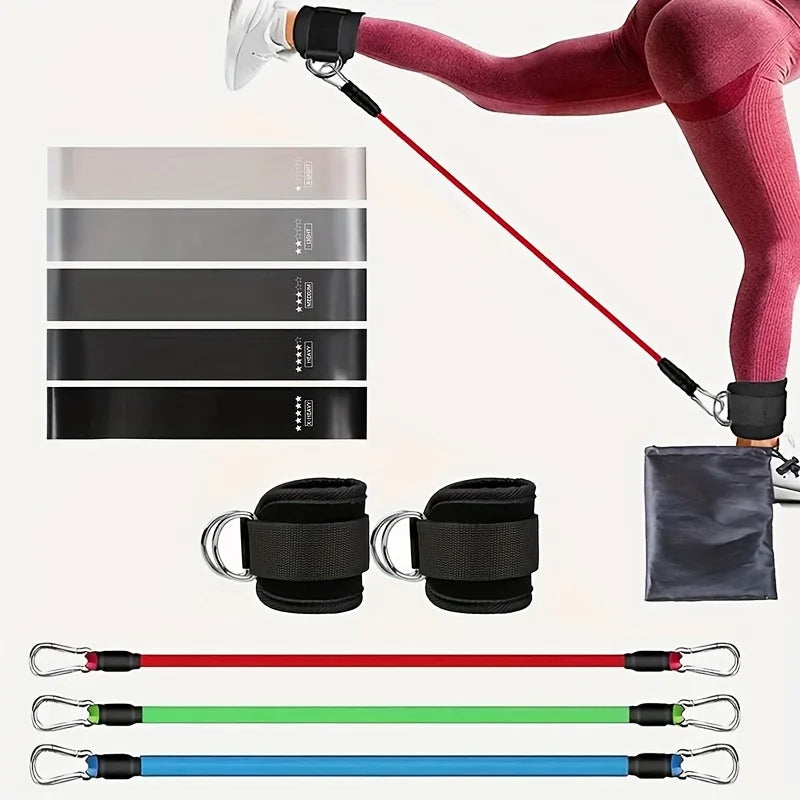 Home Gym Leg And Hip Toning Resistance Band Trainer Set