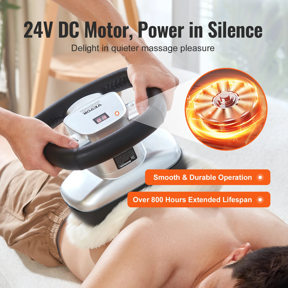 Handheld Variable Speed Body Massager With Heat Therapy