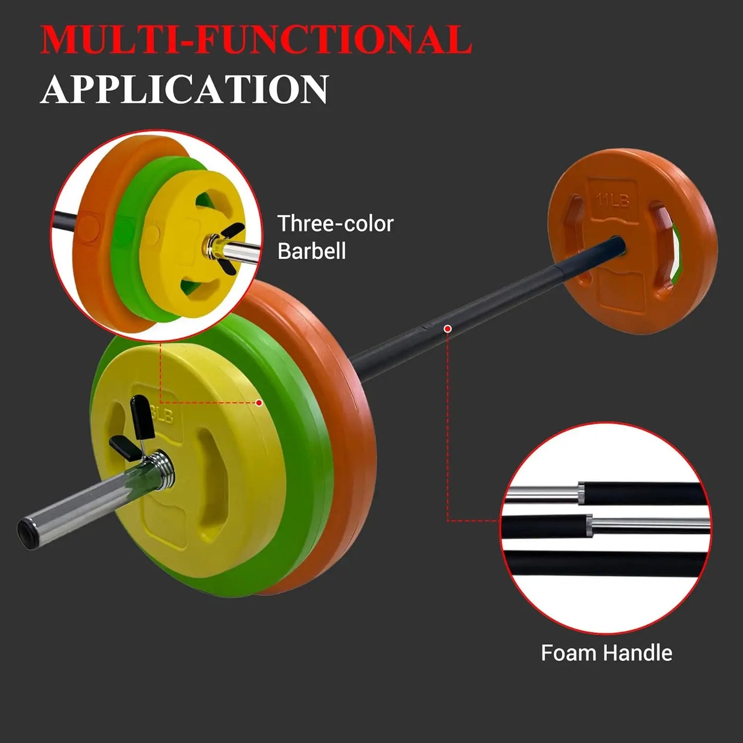 HiMISS Adjustable Barbell Weight Set 40lb 20kg Home Gym