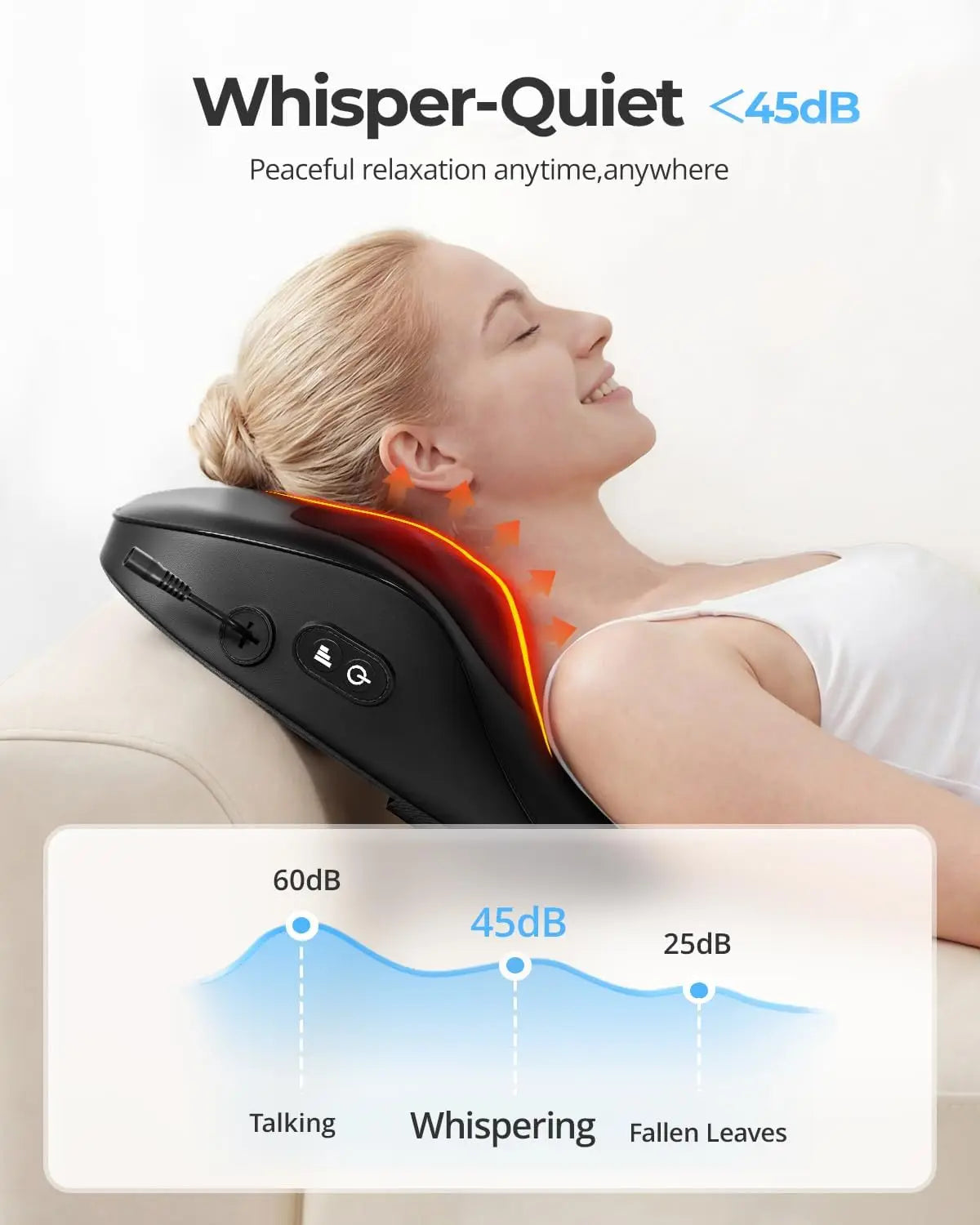 HIMOUTA Electric Neck Massager Pillow With Heat And 3D Kneading