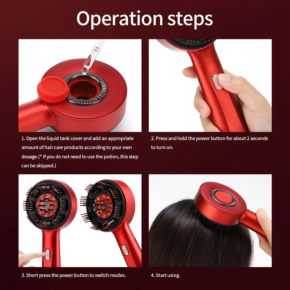 AFDEAL Electric Scalp Massager Comb With Light Therapy Device