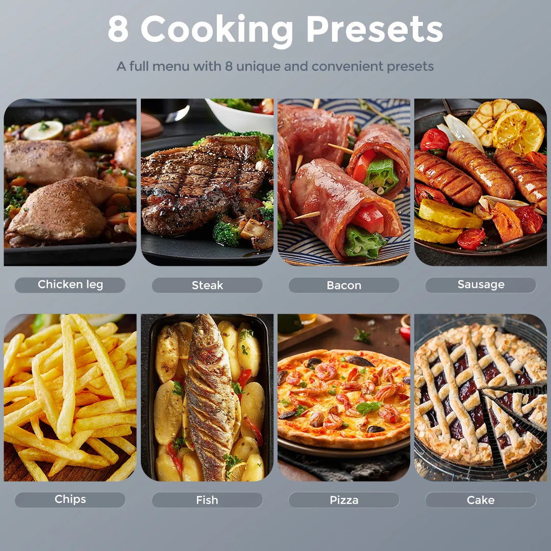Sejoy 8-In-1 Air Fryer Oilless Cooker Roast Bake Dehydrate Warm