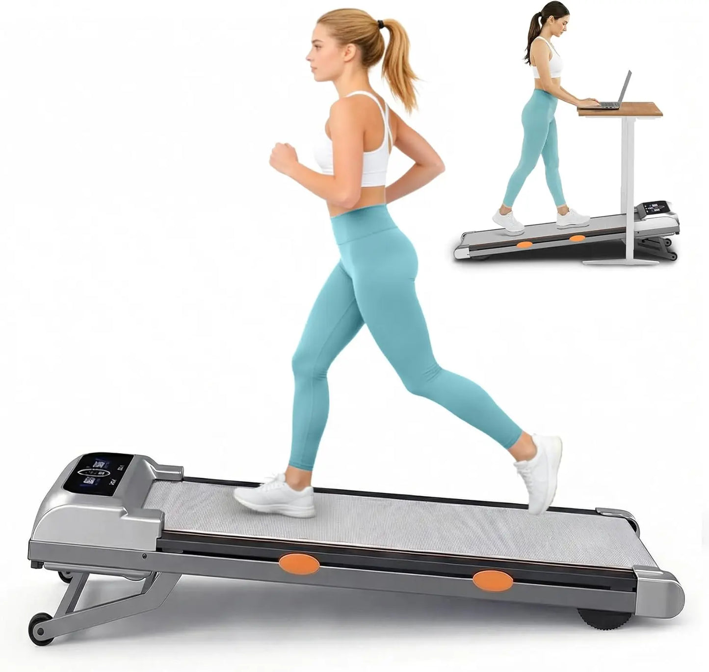 Foldable Under Desk Treadmill With Auto Incline 3.5HP Bluetooth Speaker