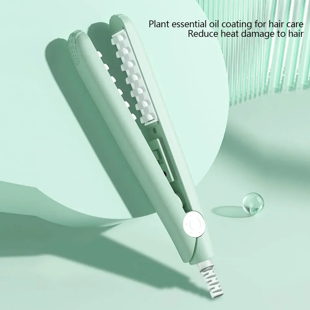 3D Grid Curler Mini Hair Curling Iron With Ceramic Barrel