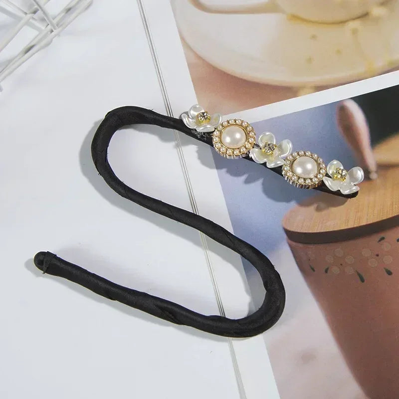 Elegant Pearl Bun Maker Hair Accessory for Korean Style Updos
