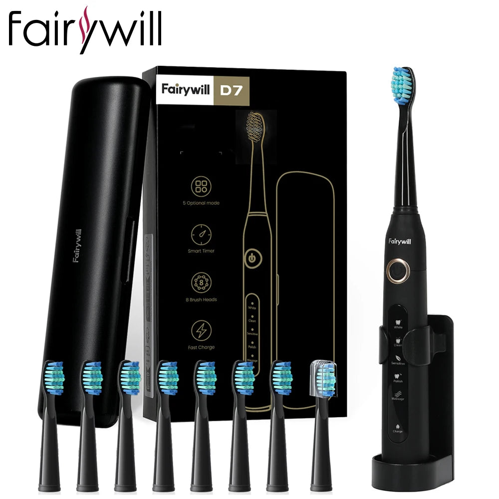 Fairywill FW507 Sonic Electric Toothbrush With 5 Modes USB Charge
