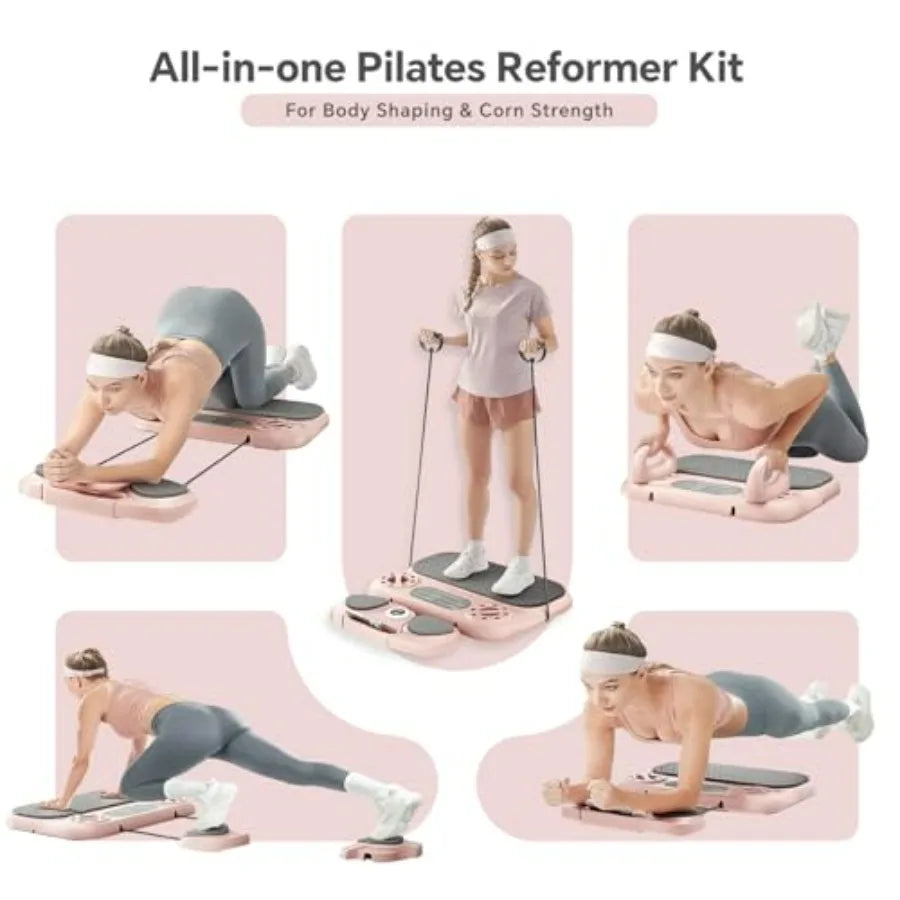 6-In-1 Foldable Pilates Reformer Board For Home Strength Training